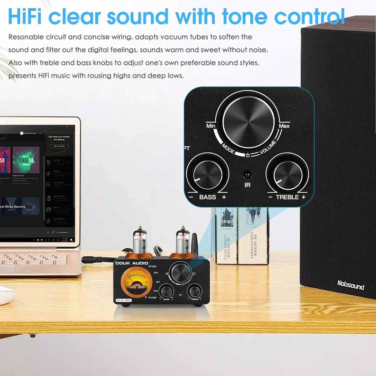 HiFi Vacuum Tube Stereo Amplifier Bluetooth 5.0 200W