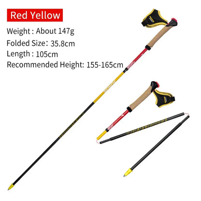 2pcs 105cm Carbon Fiber Trekking Poles