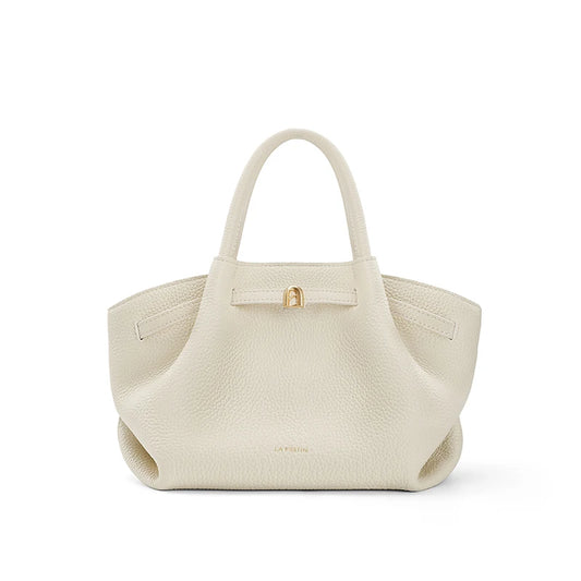 Beige Leather Tote Bag Large Everyday Handbag