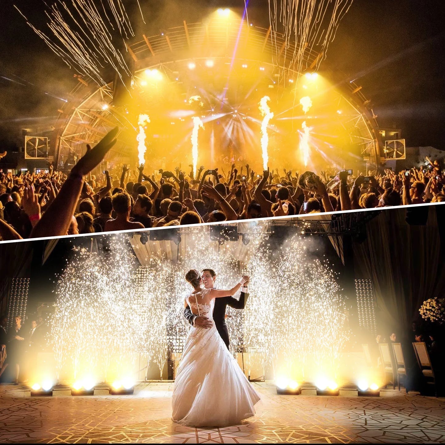 4PCS LED COB Par Lights DMX Club Wedding Stage