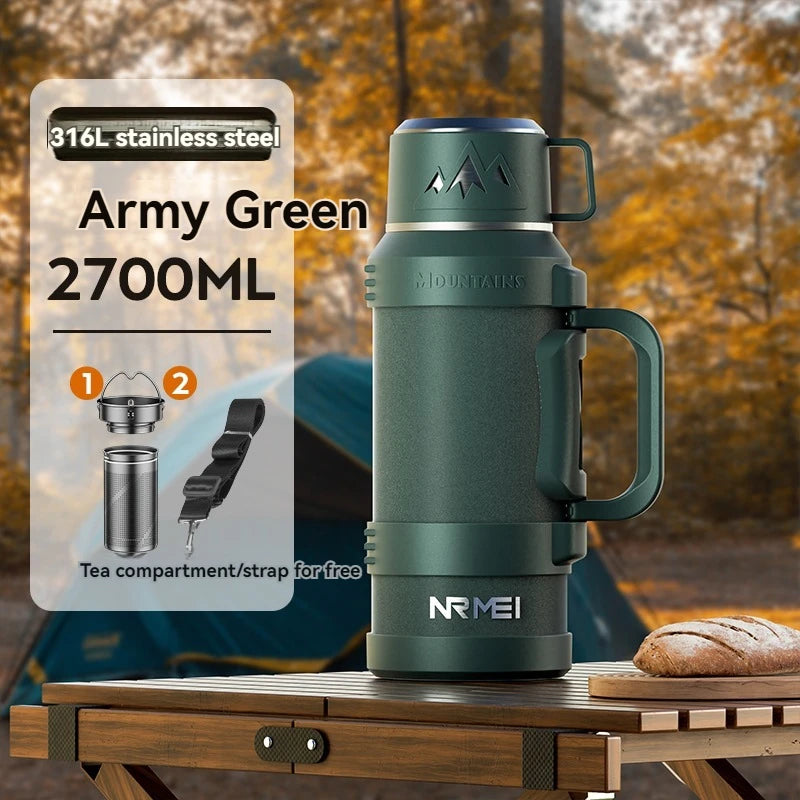 2.7L Insulated Water Bottle Travel & Outdoors