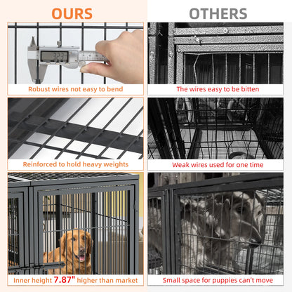 Large Steel Pet Kennel Cage with Removable Floor Trays
