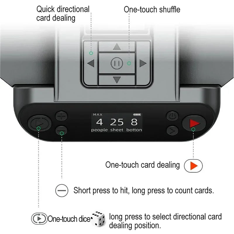 Portable Automatic Card Shuffler 4 Button Poker Game Set
