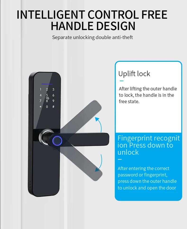 Keyless Entry Smart Lock Tuya WiFi Fingerprint IP65 Waterproof
