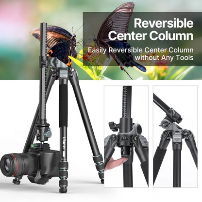 1.76m Aluminum Camera Tripod Monopod 15kg Load Arca Plate