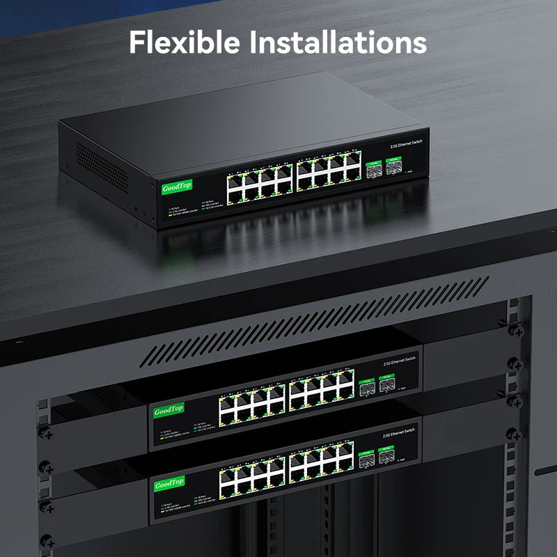 16 Port 2.5G Ethernet Switch with Dual 10G SFP Uplink