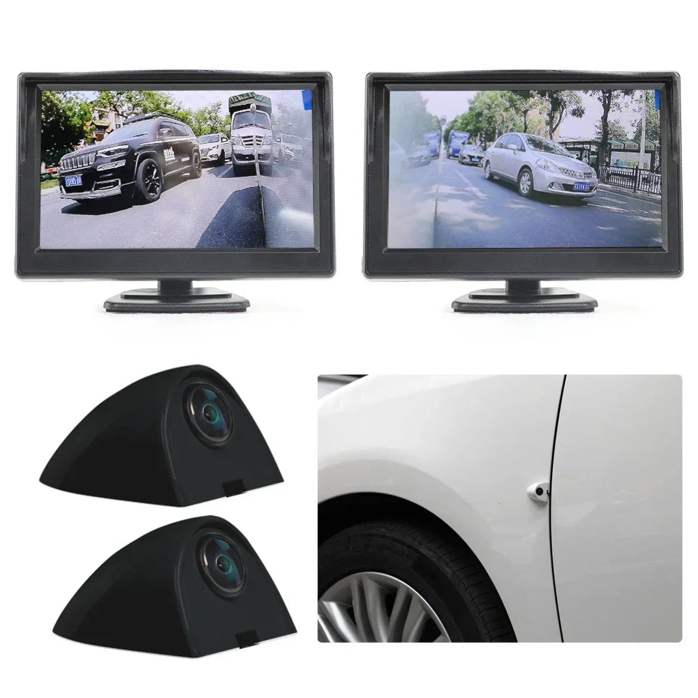 Night Vision Blind Spot Camera Mirror Black