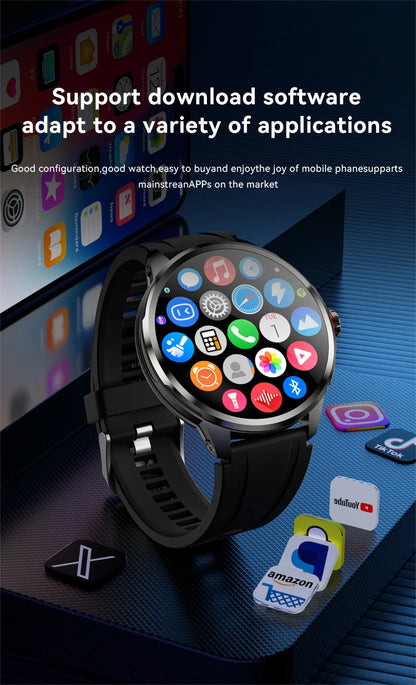 5G Full Netcom Smartwatch 1.95” AMOLED GPS Steel Silver