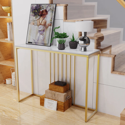 Modern Gold Accent Table Narrow Hallway Console