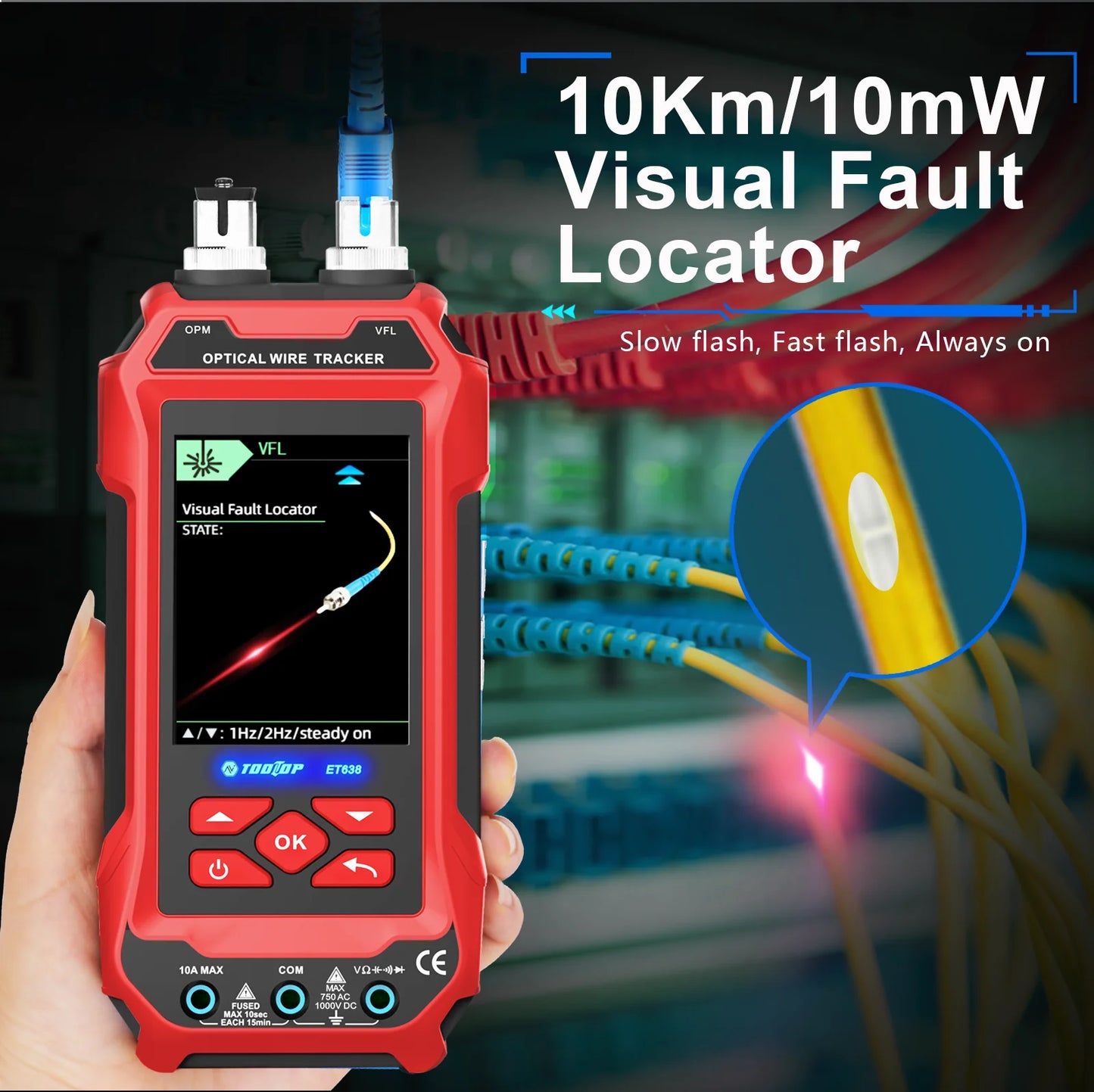 600M Network Cable Tester with VFL and Multimeter