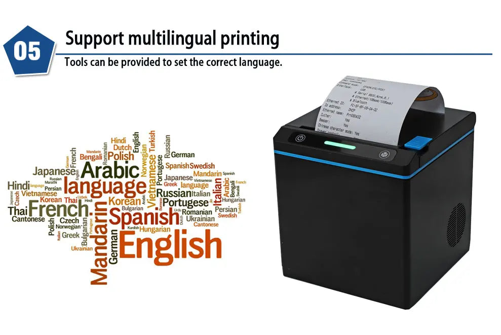 250mm/s Thermal Printer for Food Delivery and POS Systems