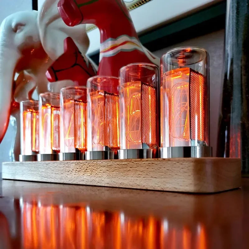 4-Bit Nixie Tube Clock Retro LED Desk Display Amber Glow