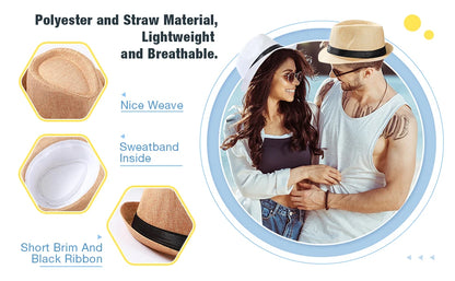 Assorted Straw Panama Hats Set Portable Summer Pack