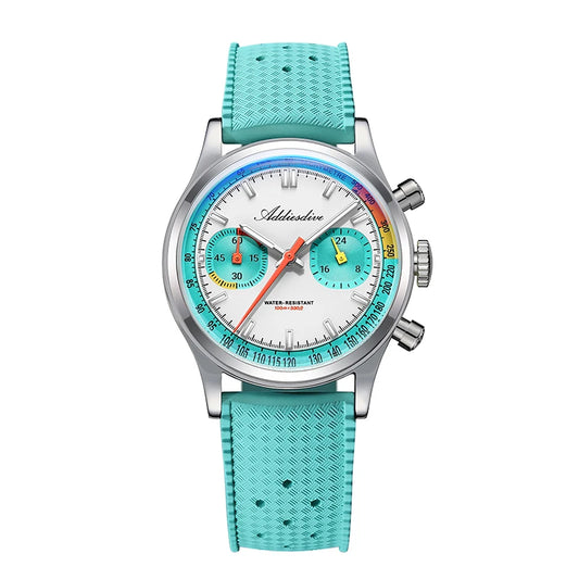Luxury Quartz Watch 38mm Chronograph Luminous Sky Blue
