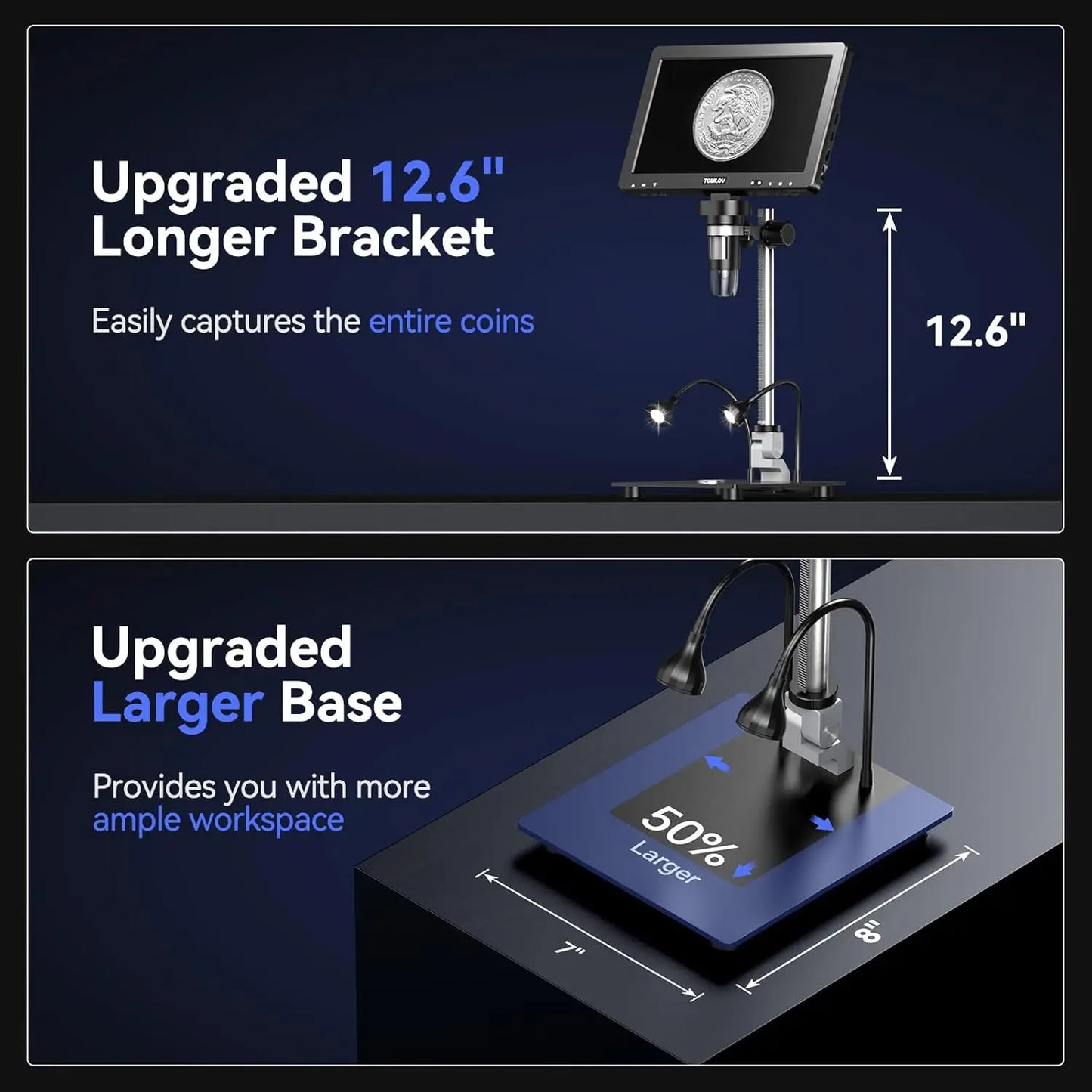 1500X Digital Microscope 10.1 Inch HD IPS 20MP