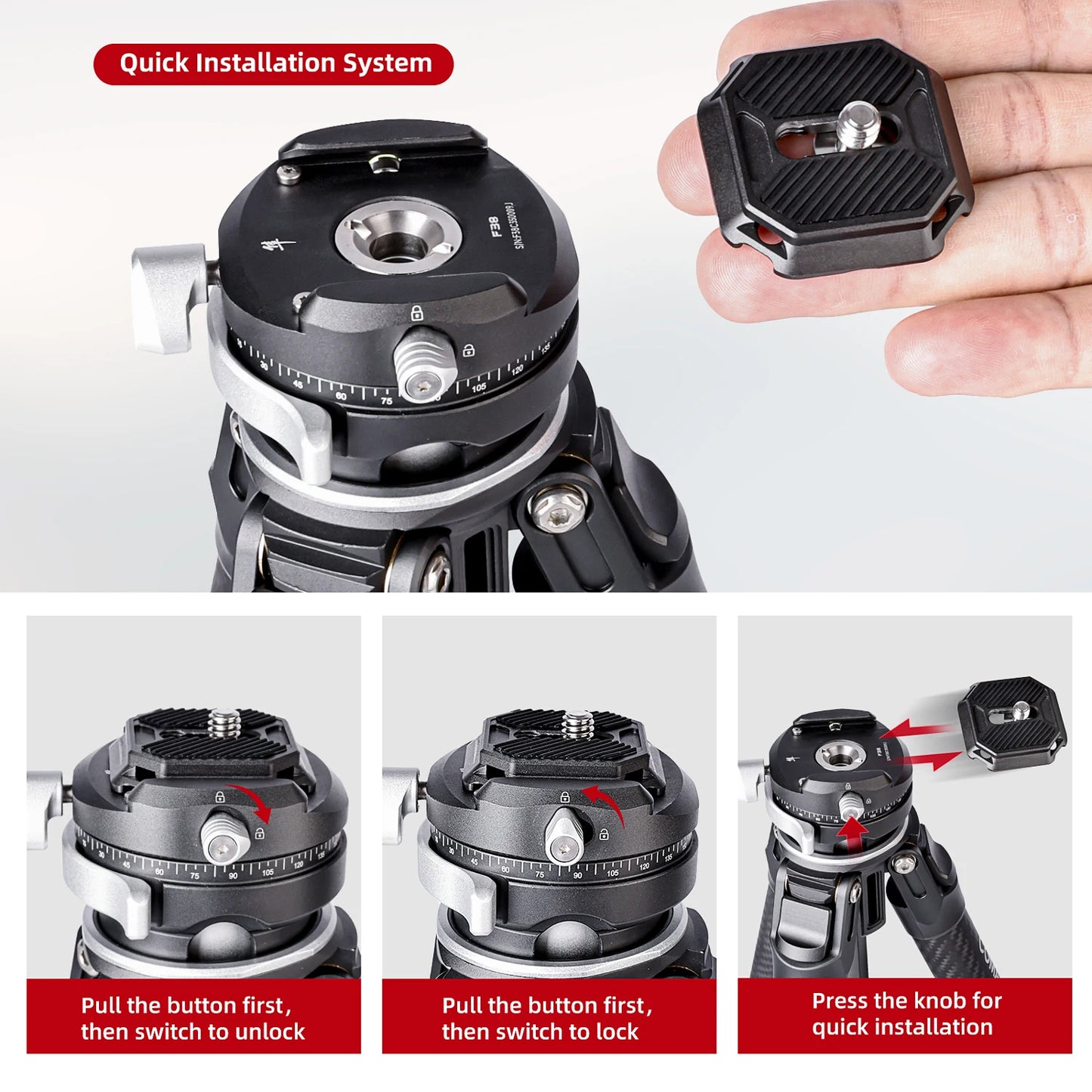 Zero F38 Compact Tripod with Quick Release Plate for DSLR