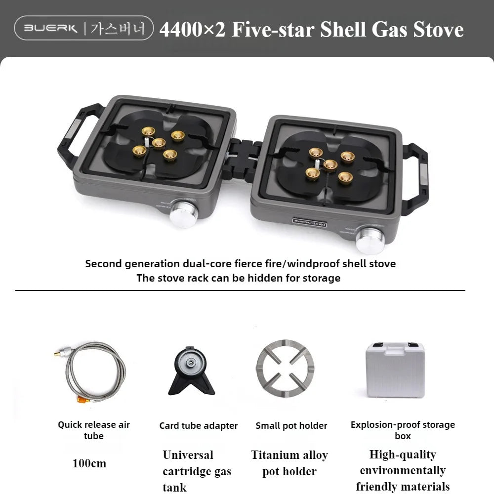 8800W Foldable Double Burner Camping Stove Purple