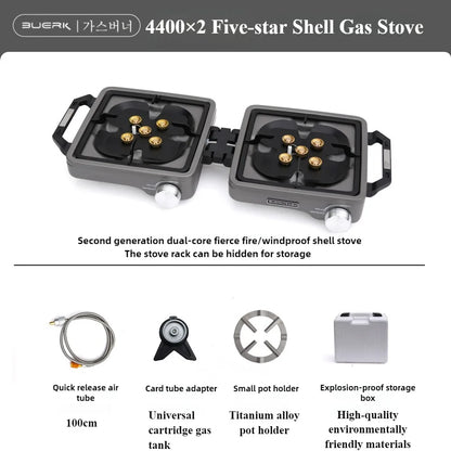 8800W Foldable Double Burner Camping Stove Purple