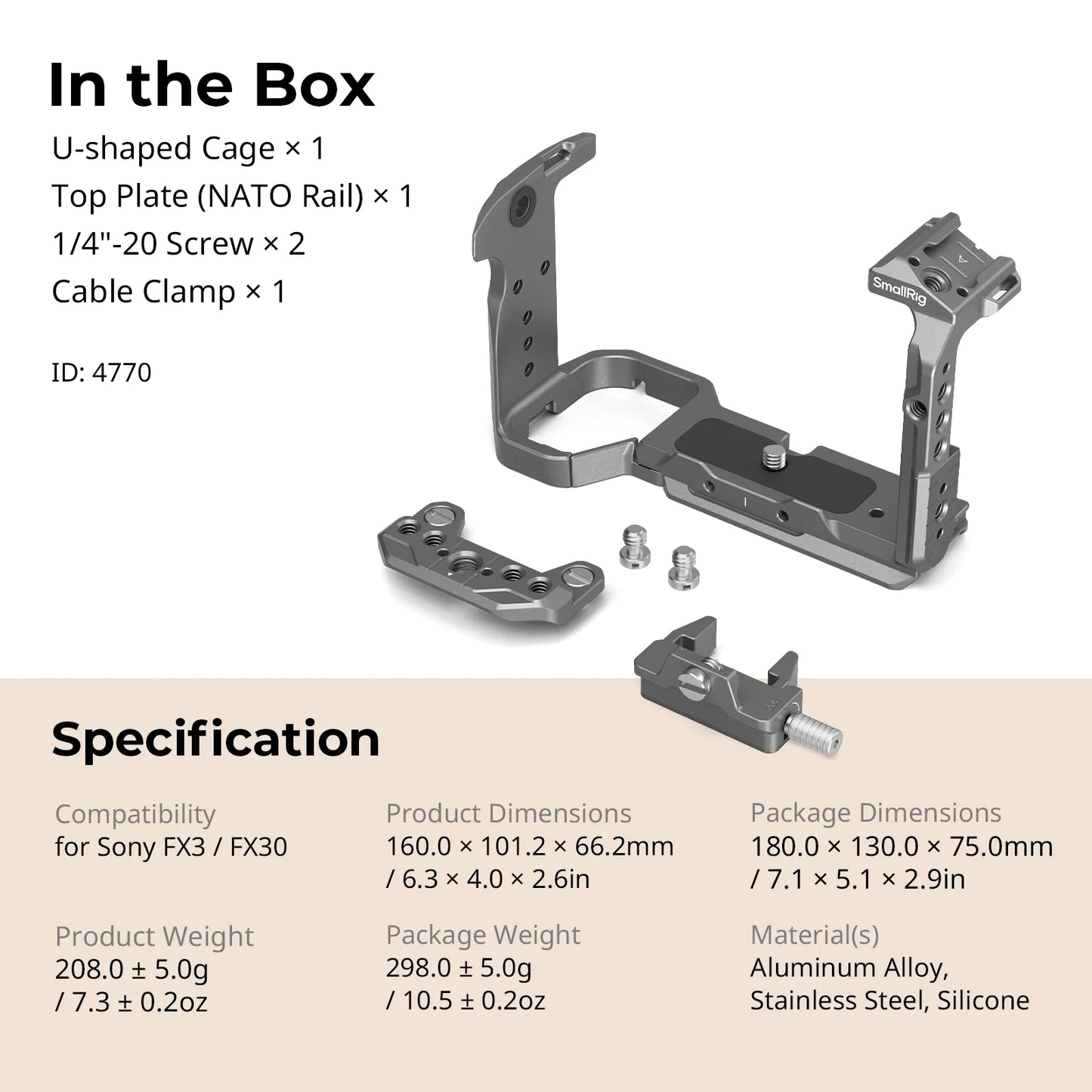 Advanced FX3/FX30 Camera Cage with NATO Rail and Clamp