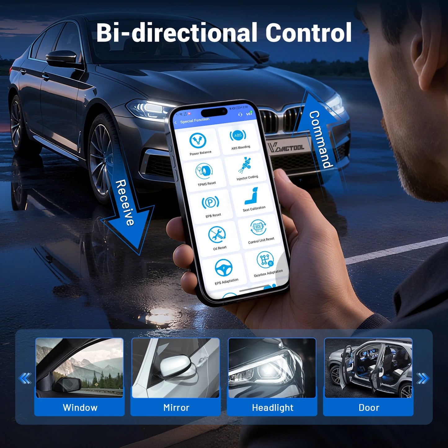 All System Car Diagnostic Tool with 17 Reset Functions