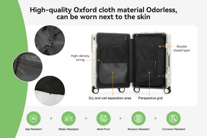 White 20" Lightweight Travel Suitcase with Aluminium Frame