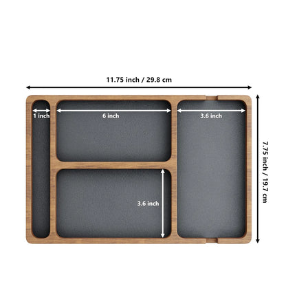 Wooden Desktop Organizer with 30 Compartments