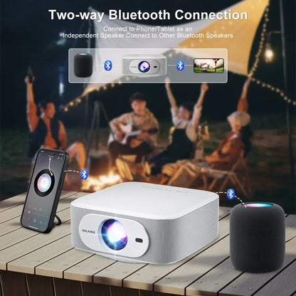 Smart 1080p 4K Projector with WiFi Bluetooth and Auto Focus