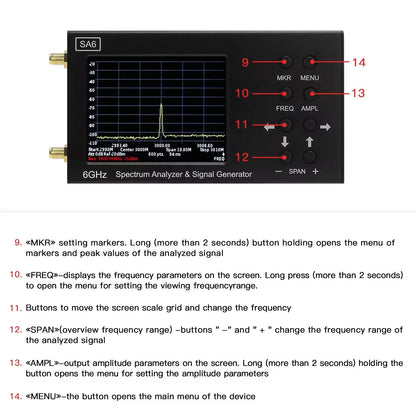 Portable 6GHz Spectrum Analyzer Signal Generator