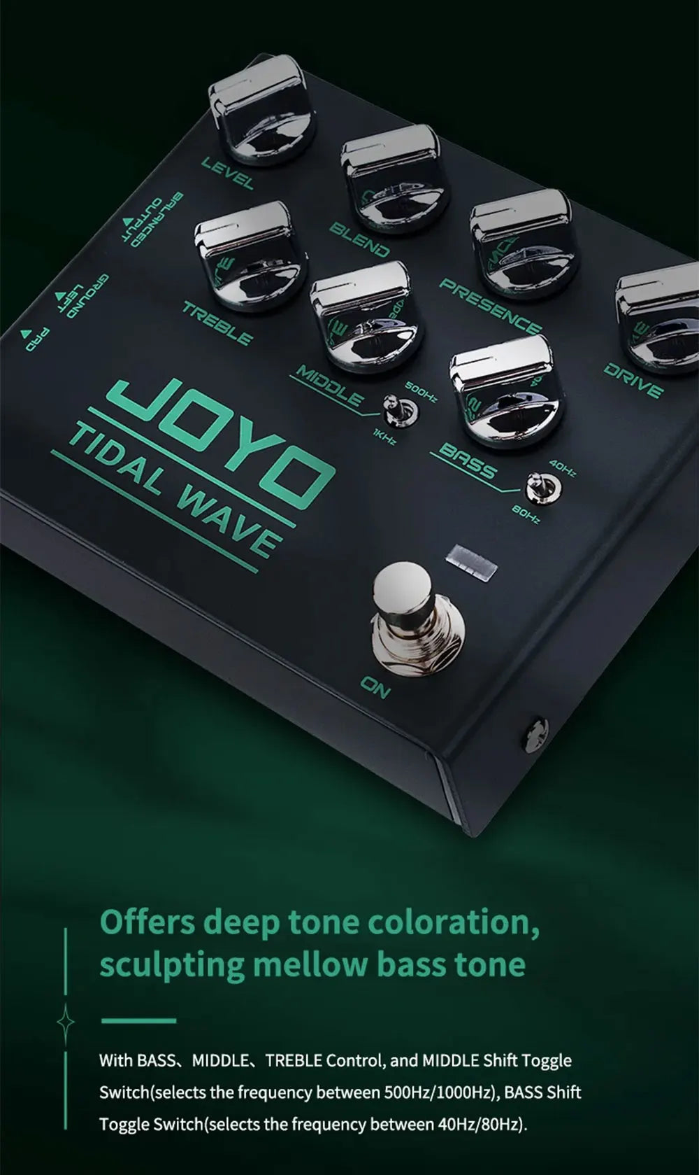 Portable Bass Guitar Pedal Tidal Wave Preamp Effect