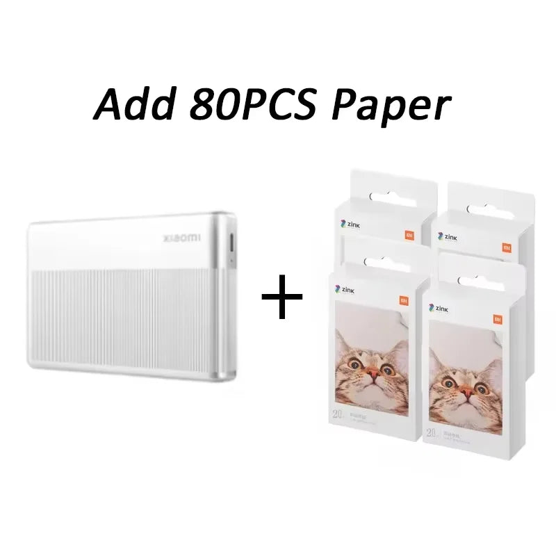 Portable Instant Photo Printer 2x3 Inch ZINK Bluetooth 80PCS Paper