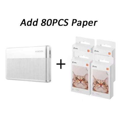 Portable Instant Photo Printer 2x3 Inch ZINK Bluetooth 80PCS Paper