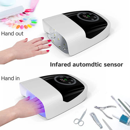 Portable White Hybrid UV LED Nail Lamp with Sensor