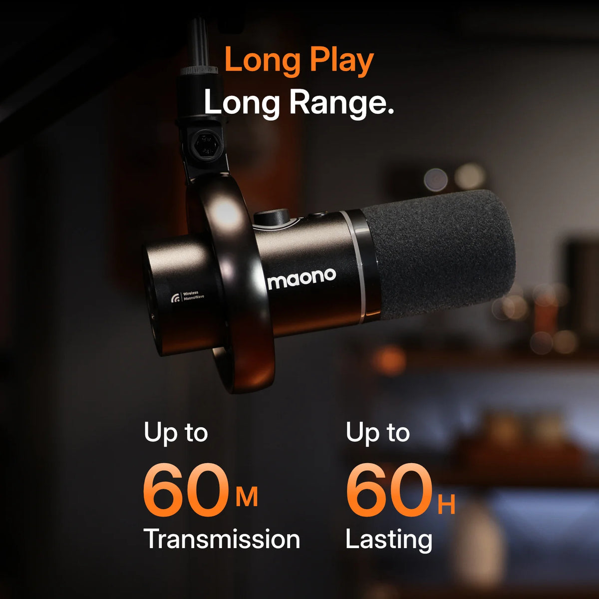 Hybrid Wireless Podcast Microphone Desktop Stand