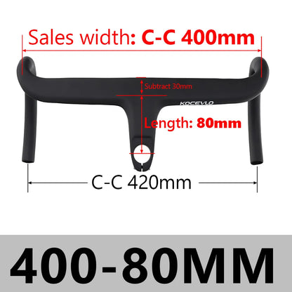400x80mm Full Carbon Road Handlebar with Stem and Spacers
