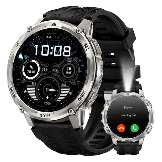 Military GPS Smartwatch Outdoor Rugged 5ATM Silver