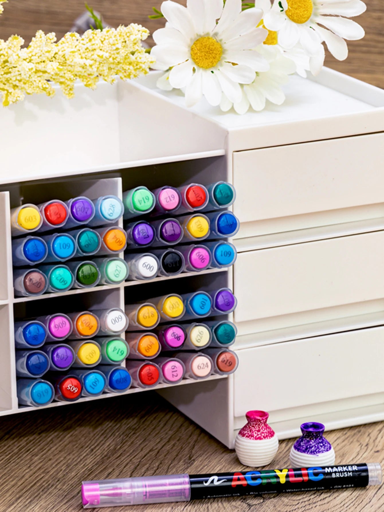 240 Colour Acrylic Marker Set Soft Tip Art Drawing Kit