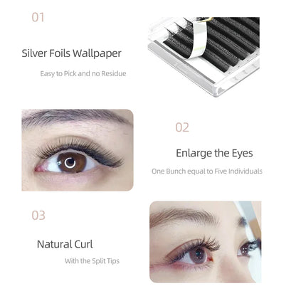 12mm 0.07mm W-Shape 3D-8D Dense Eyelash Extension Fans