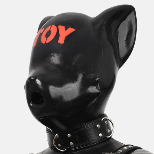 Pink Furry Dog Mask with Lollipop