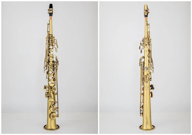 Professional B-Flat Soprano Saxophone Bronze with Mouthpiece Reeds