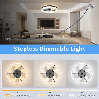 White Ceiling Fan with Light and Remote Control