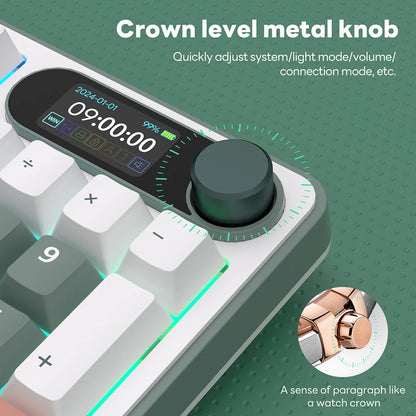 96% Mechanical Gaming Keyboard TFT Screen Brown Switch