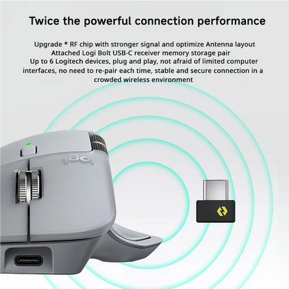 Light Gray Bluetooth Mouse 8000DPI 70-Day Battery