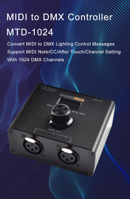 Portable MIDI to DMX Controller for Light Shows