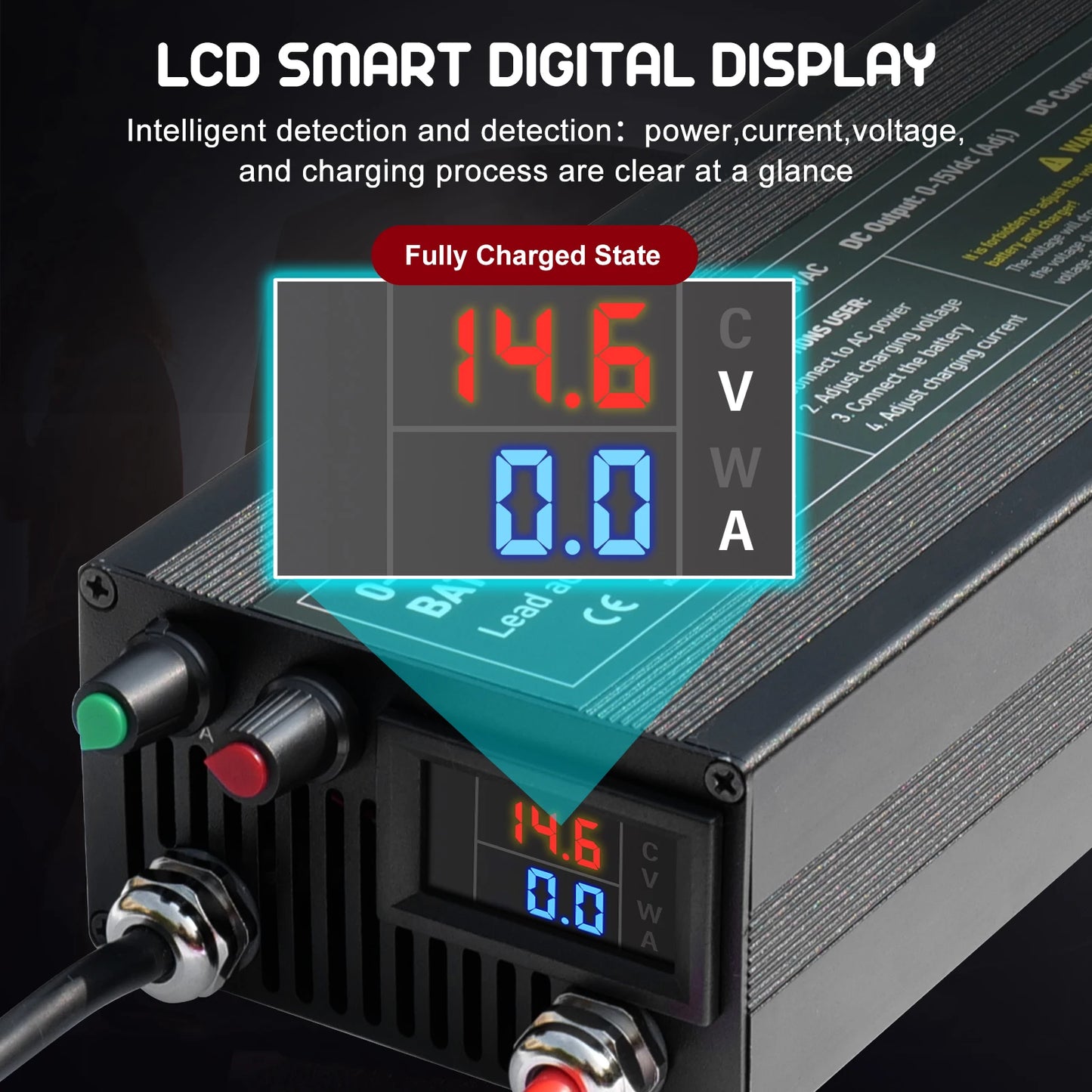 12V 100Ah Solar Charger Adjustable Current Voltage