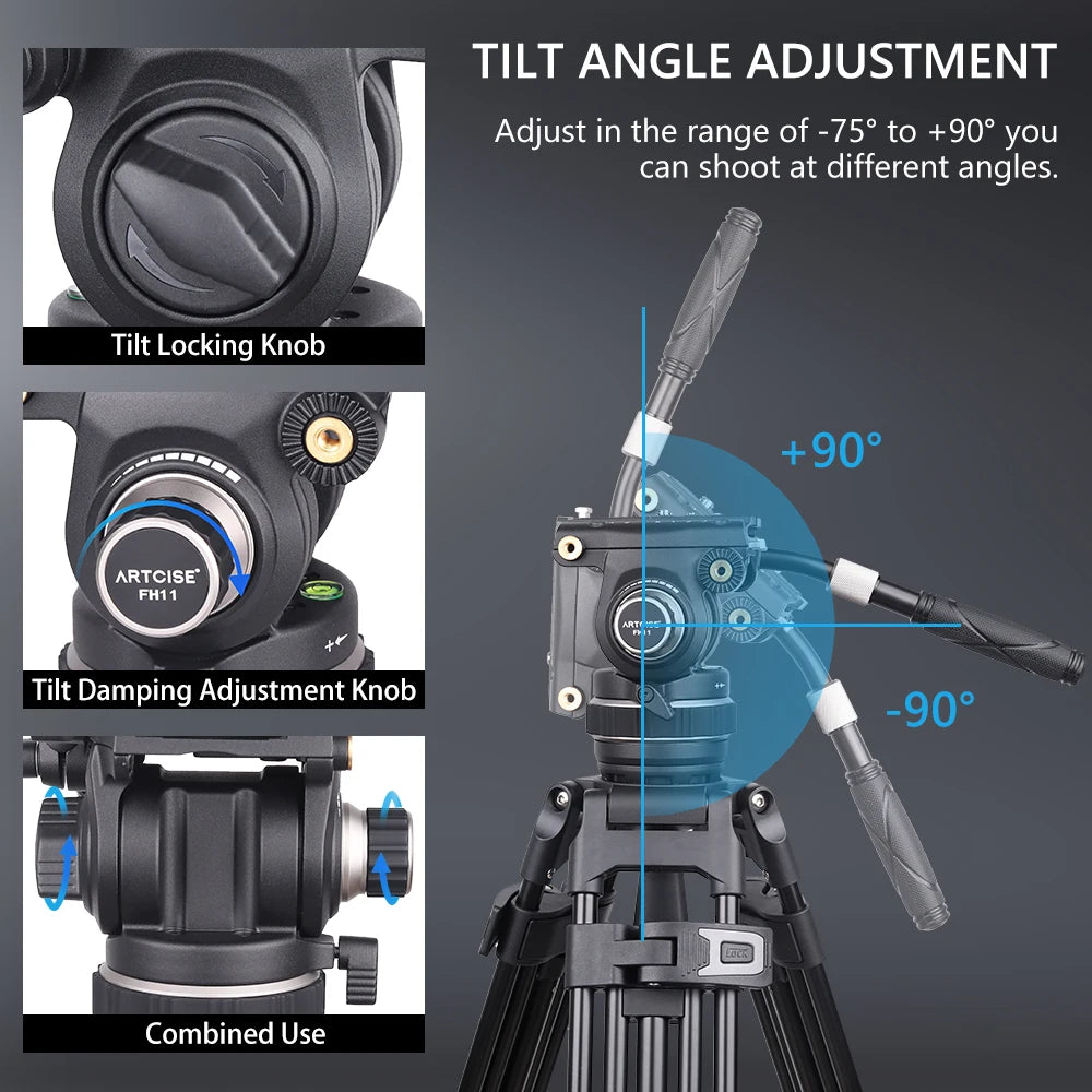 Heavy-Duty Tilt Pan Video Head Supports 12kg Load