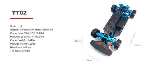 RC 4WD Racing Chassis Carbon Alloy Upgrade