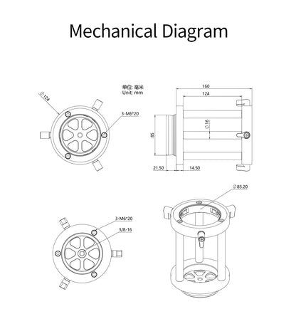 160mm Pier Extension for AM5 AM3 Telescope Mount