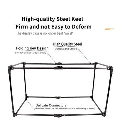 Large Pearl Gray Foldable Cat Cage for Shows and Travel