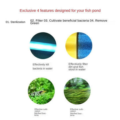 Outdoor Fish Pond Filter Kit 1500L with Built-in UV