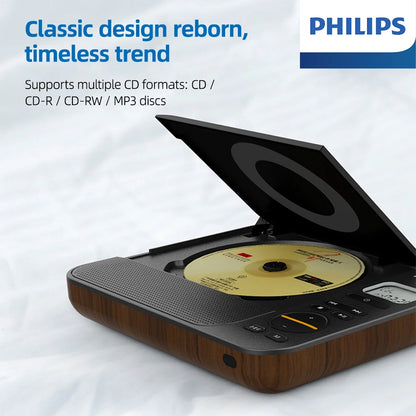 Retro Bluetooth CD Player with USB TF Card & Stereo Speakers